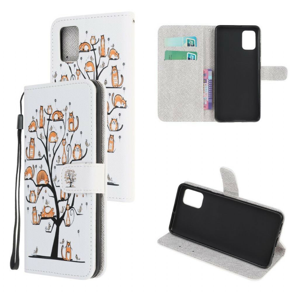 Flip Case Für Poco M3 Mit Kordel Funky Cats Mit Riemen