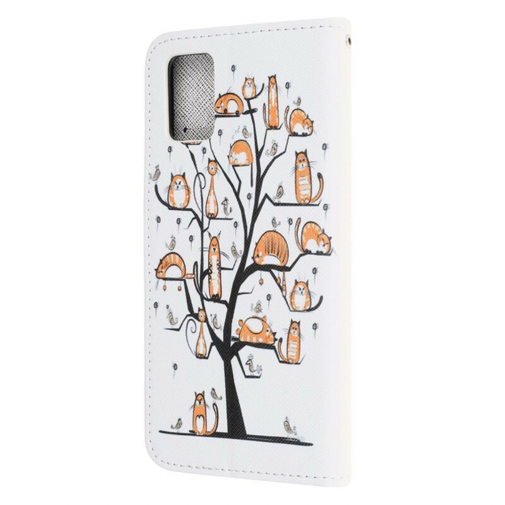 Flip Case Für Poco M3 Mit Kordel Funky Cats Mit Riemen