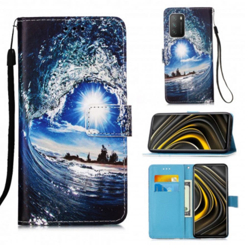 Flip Case Für Poco M3 Mit Kordel Landscape Daydreams Mit Riemen