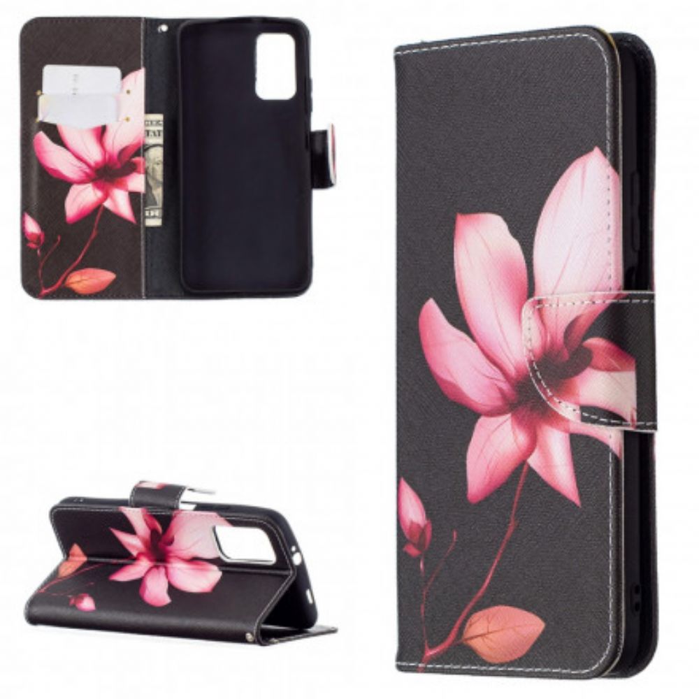 Flip Case Für Poco M3 Rosa Blume