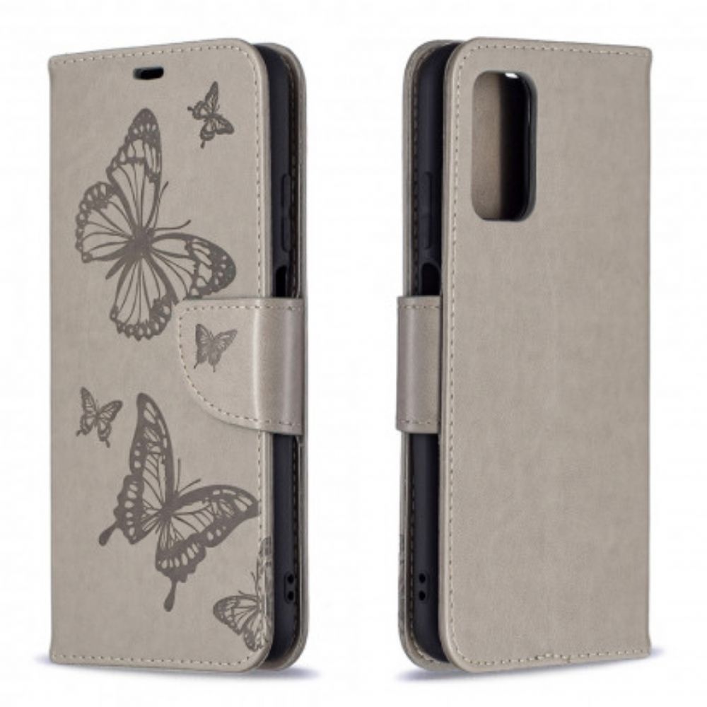 Flip Case Für Poco M3 Flip Case Schmetterlinge Und Schräge Klappe