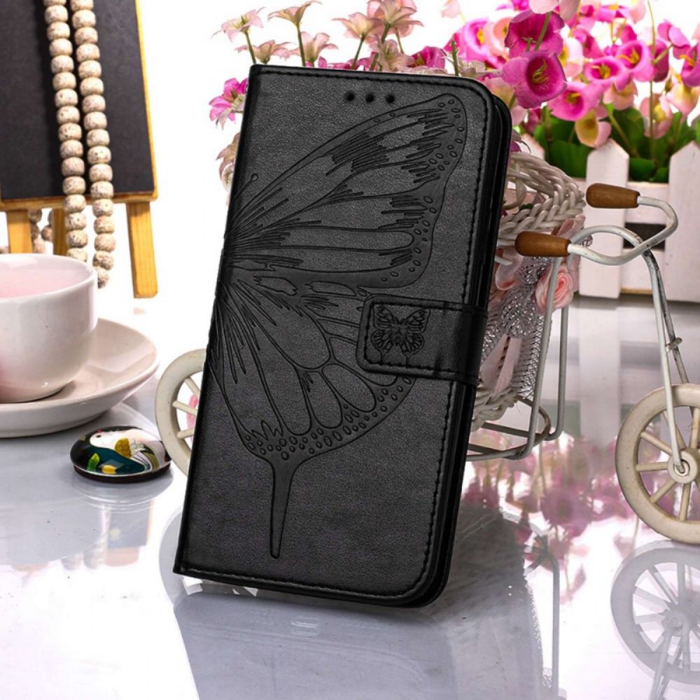 Flip Case Für Realme GT2 Pro Mit Kordel Grafik Schmetterling Mit Riemchen