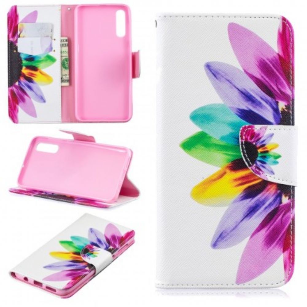 Flip Case Für Samsung Galaxy A50 Aquarell Blume