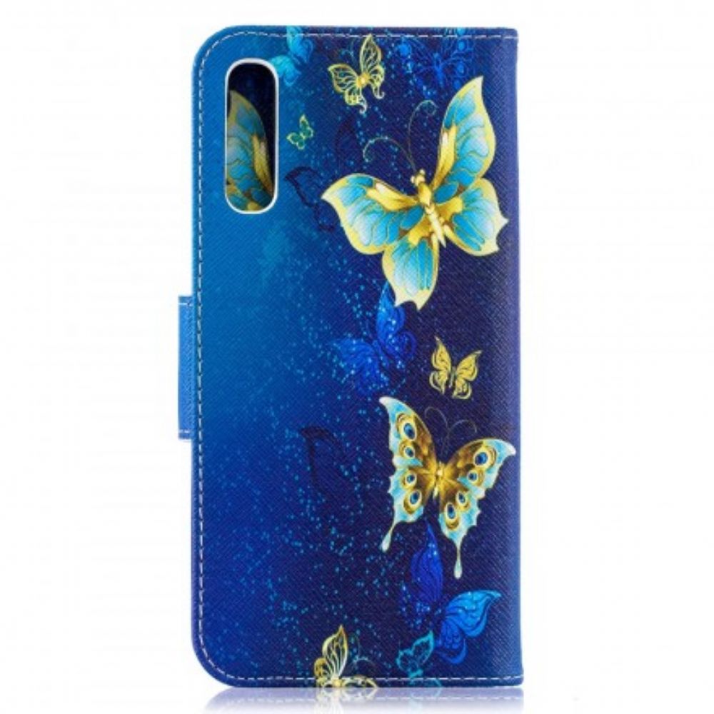 Flip Case Für Samsung Galaxy A50 Goldene Schmetterlinge