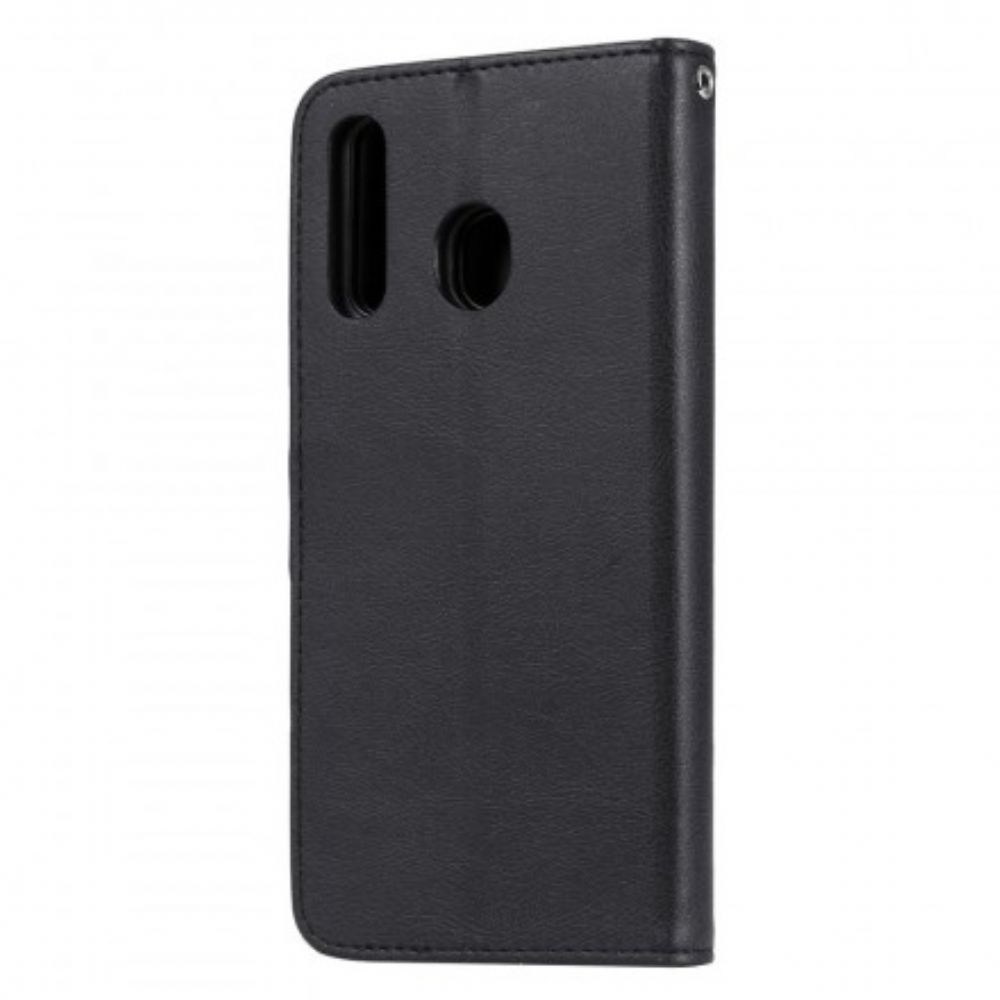 Flip Case Für Samsung Galaxy A50 Mit Kordel Armband Lederoptik