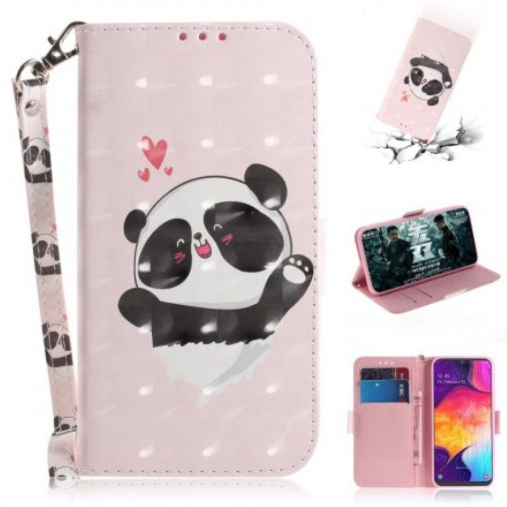 Flip Case Für Samsung Galaxy A50 Mit Kordel Panda-liebesband