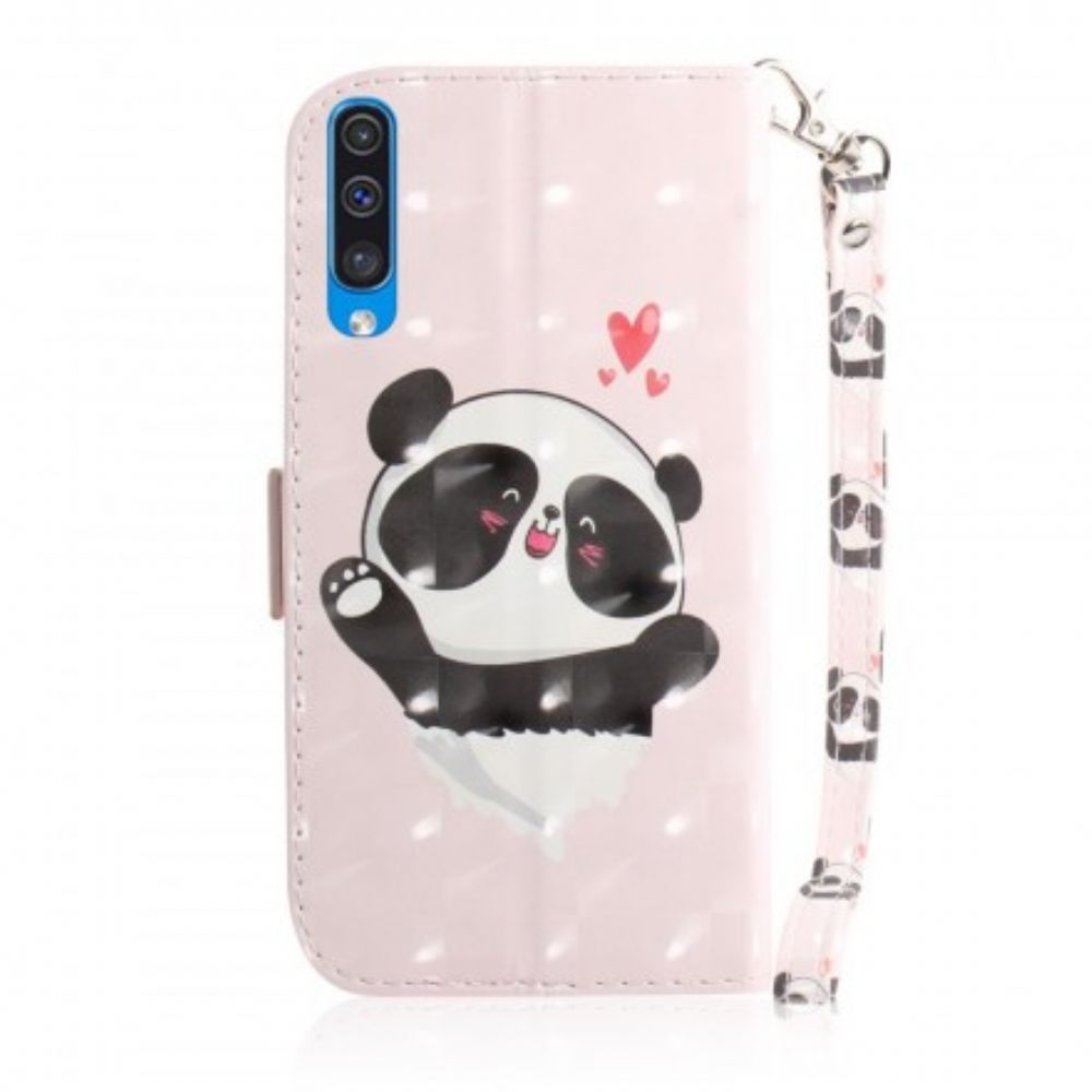 Flip Case Für Samsung Galaxy A50 Mit Kordel Panda-liebesband