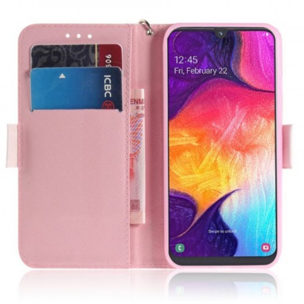 Flip Case Für Samsung Galaxy A50 Mit Kordel Panda-liebesband