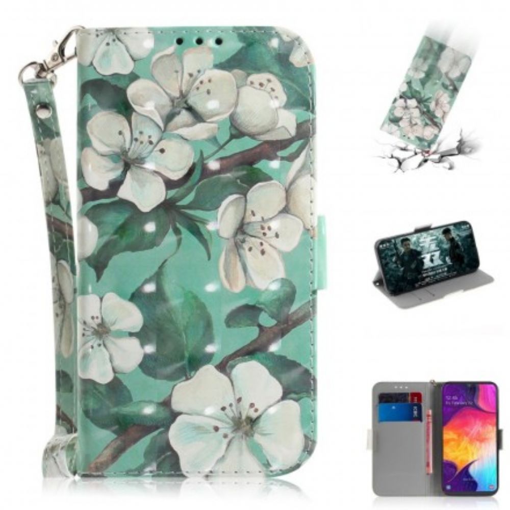 Flip Case Für Samsung Galaxy A50 Mit Kordel Tanga Blumenzweig