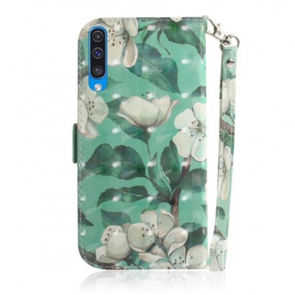 Flip Case Für Samsung Galaxy A50 Mit Kordel Tanga Blumenzweig