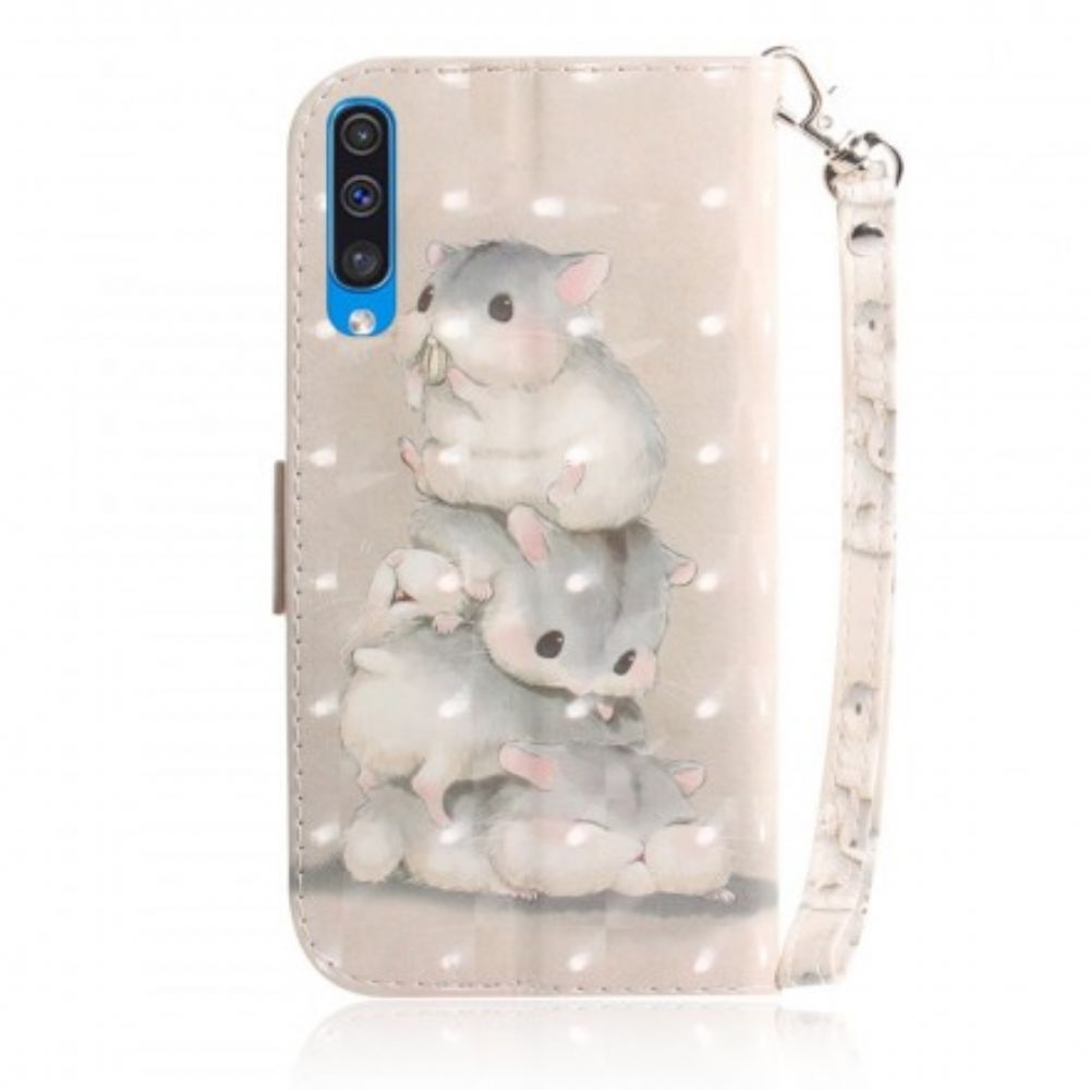 Flip Case Für Samsung Galaxy A50 Mit Kordel Zapfenhamster