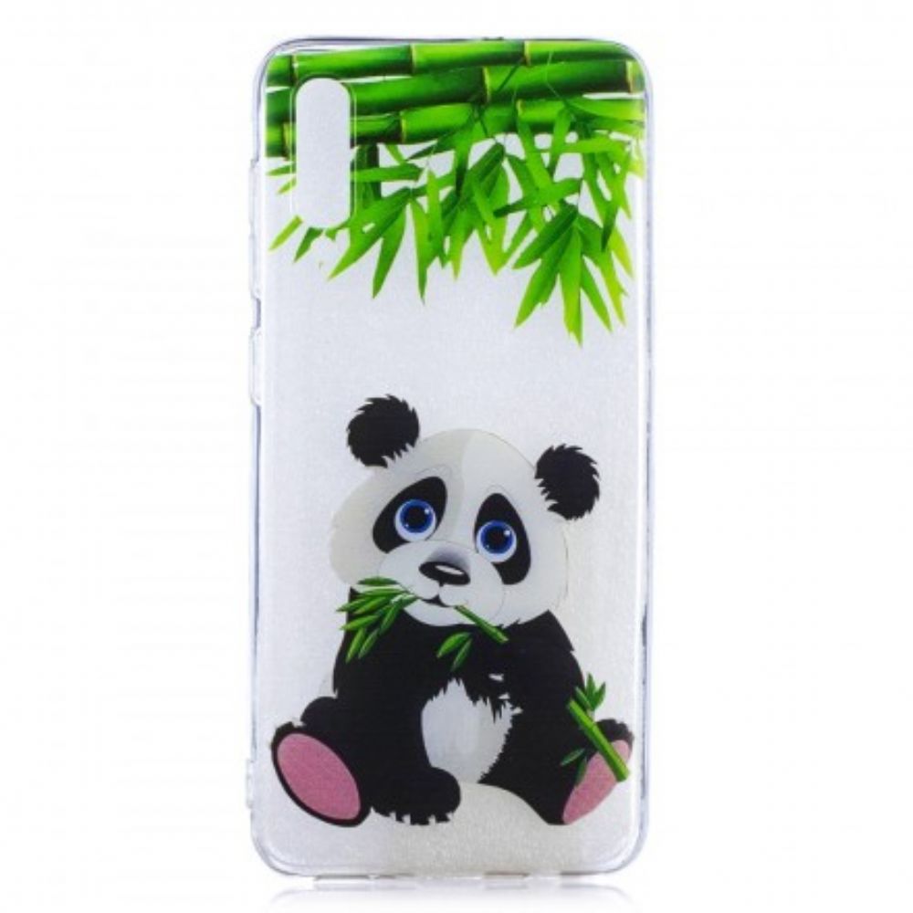 Handyhülle Für Samsung Galaxy A50 Transparenter Panda Isst