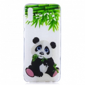 Handyhülle Für Samsung Galaxy A50 Transparenter Panda Isst