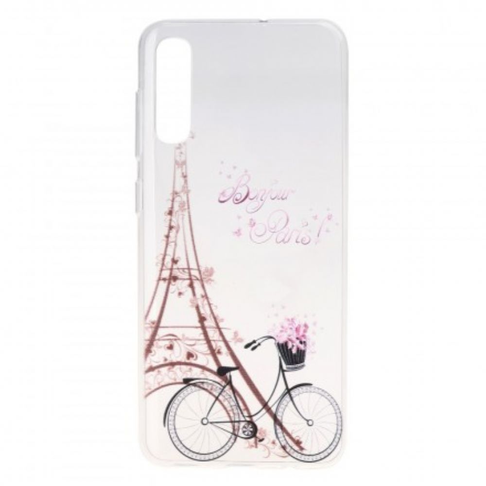 Hülle Für Samsung Galaxy A50 Bonjour Paris Transparent