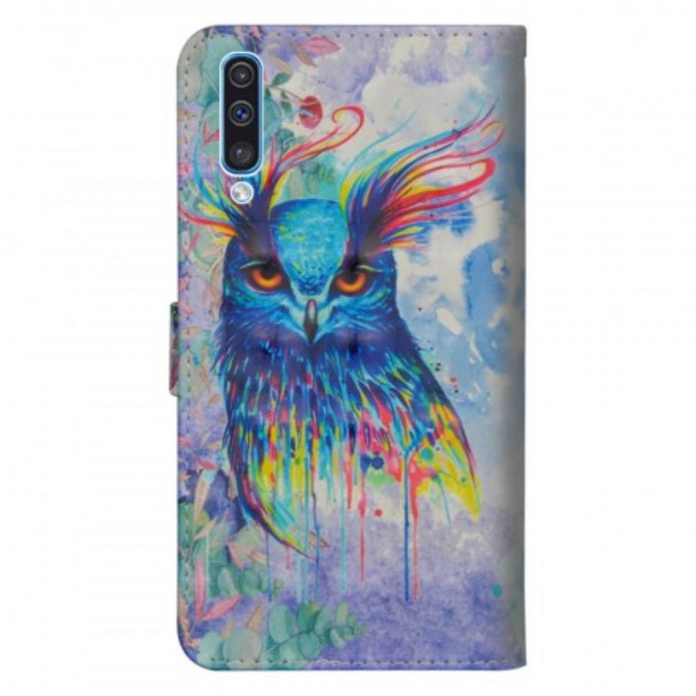 Lederhüllen Für Samsung Galaxy A50 Aquarell Vogel