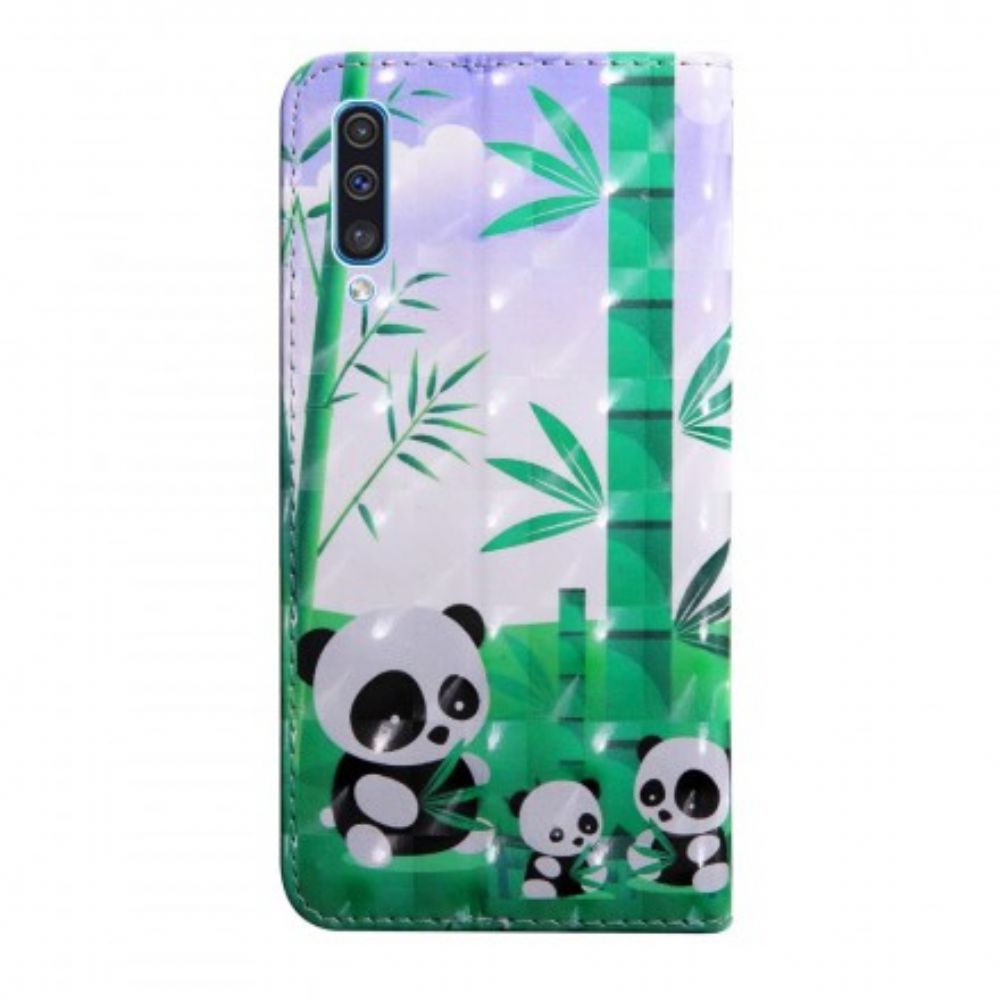 Lederhüllen Für Samsung Galaxy A50 Panda-familie