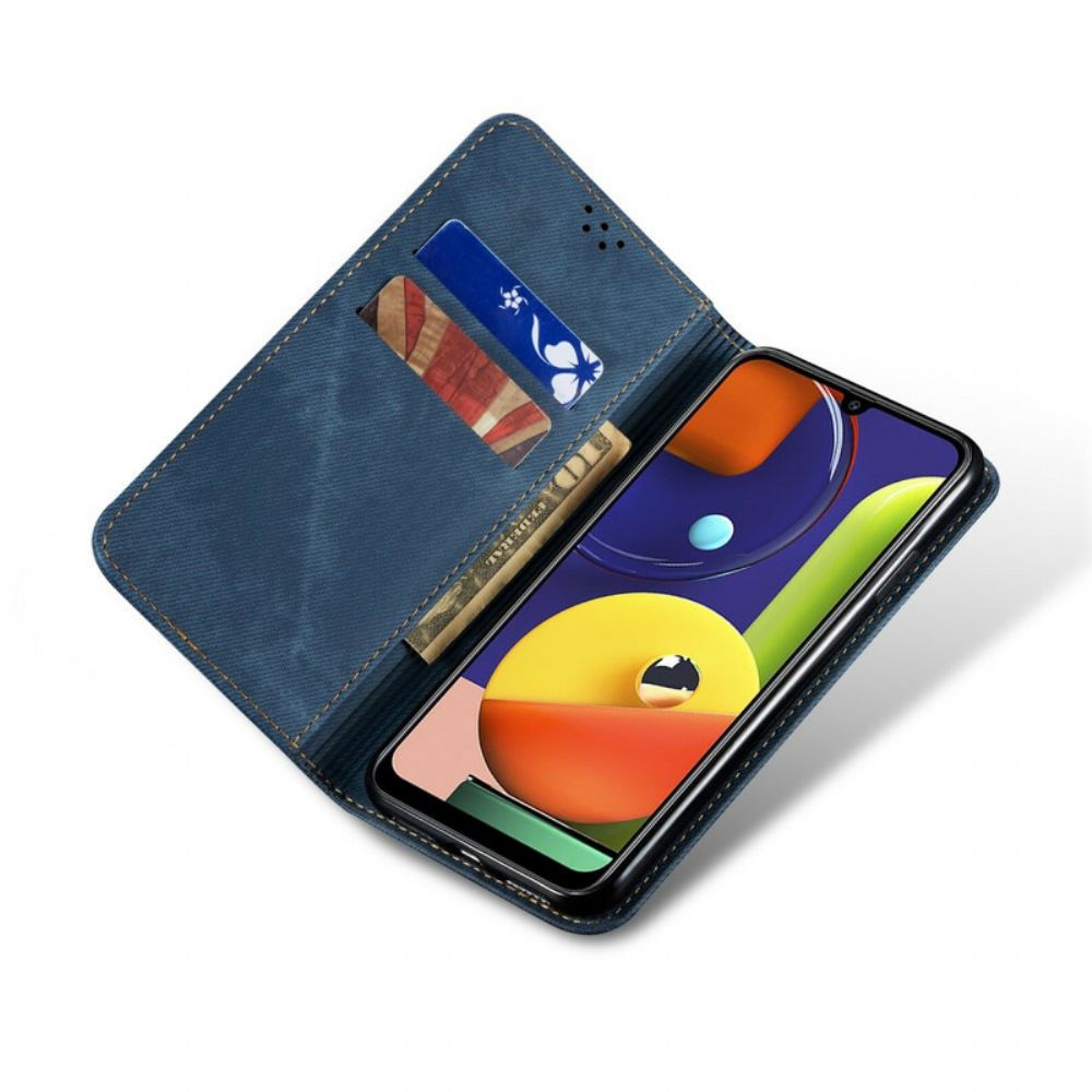 Schutzhülle Für Samsung Galaxy A50 Flip Case Jeansstoff