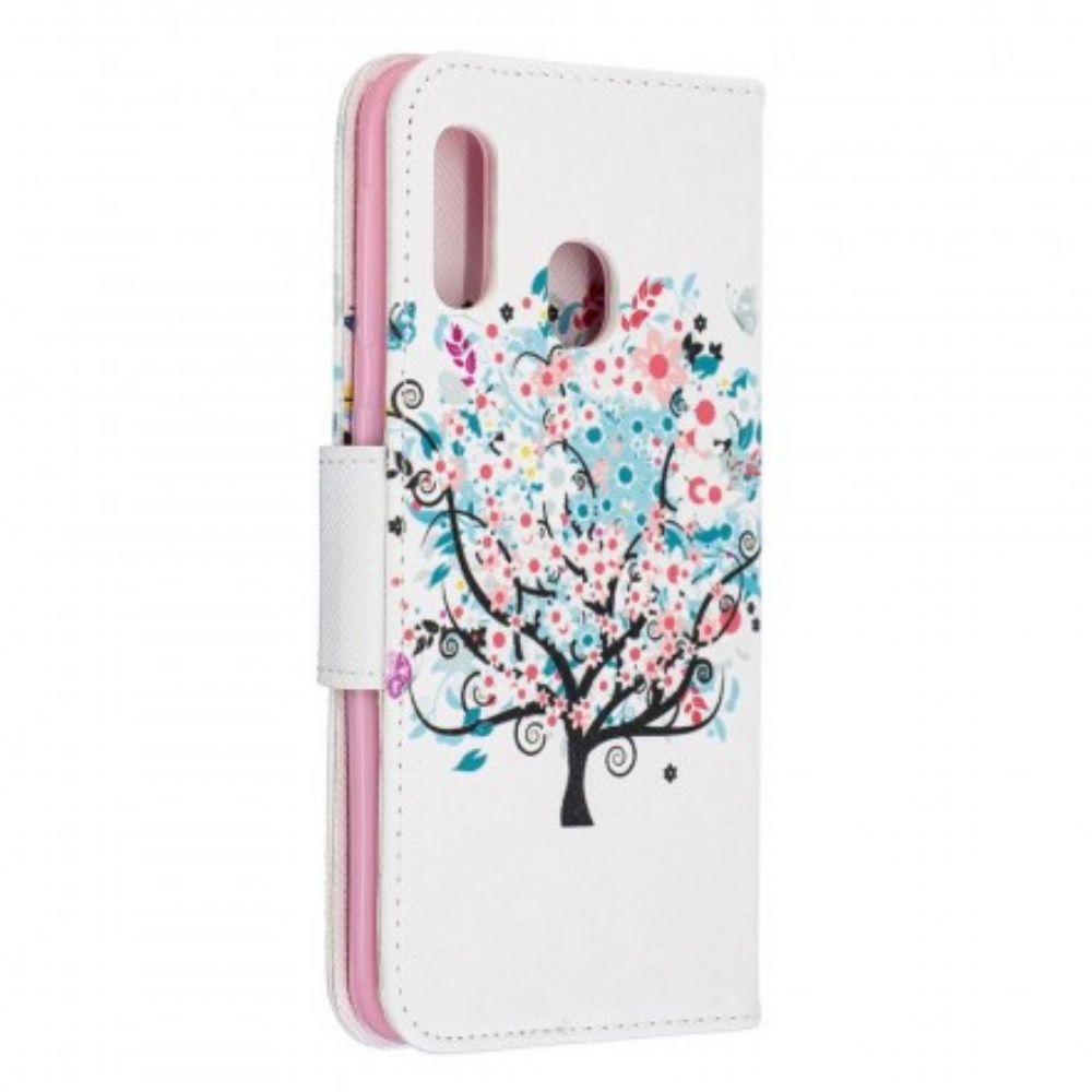 Flip Case Für Samsung Galaxy A20e Blumiger Baum