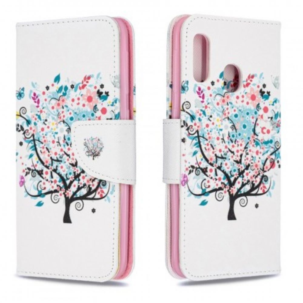 Flip Case Für Samsung Galaxy A20e Blumiger Baum