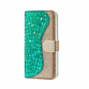 Flip Case Für Samsung Galaxy A20e Croc-diamanten