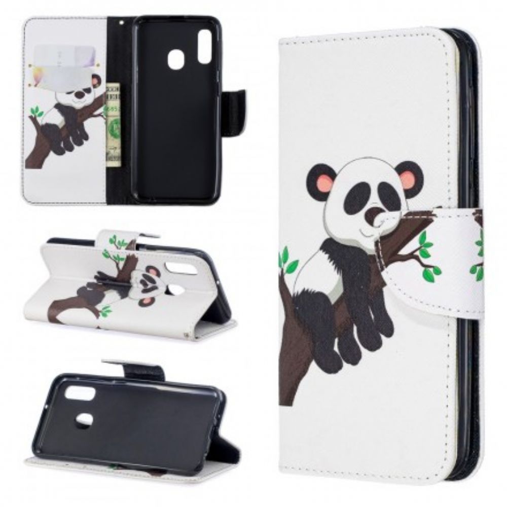 Flip Case Für Samsung Galaxy A20e Fauler Panda