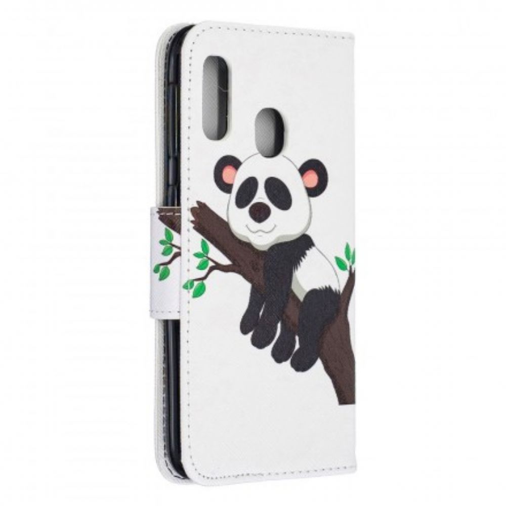 Flip Case Für Samsung Galaxy A20e Fauler Panda