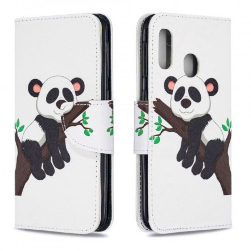 Flip Case Für Samsung Galaxy A20e Fauler Panda