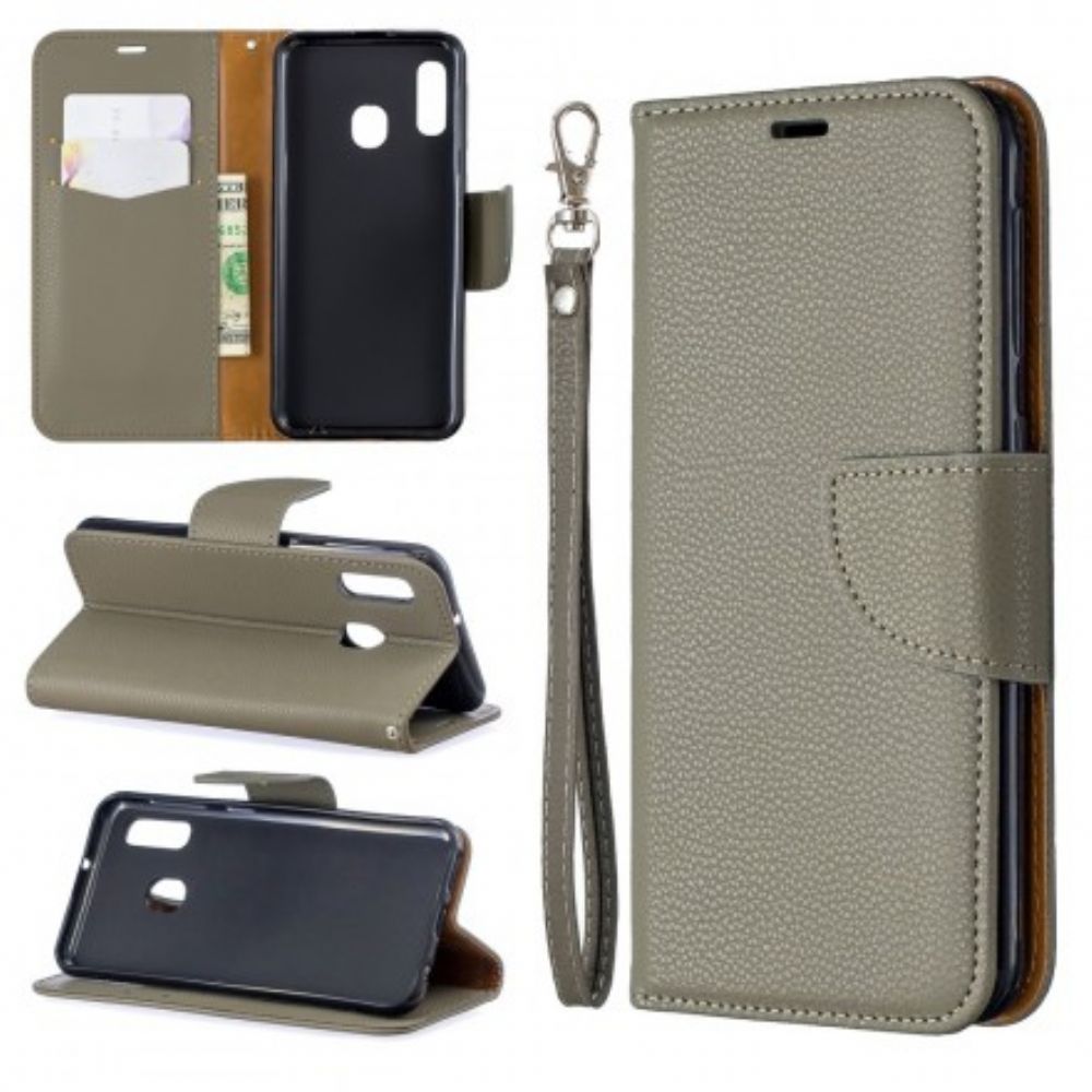 Flip Case Für Samsung Galaxy A20e Flip Case Litschi-klappe Schräg