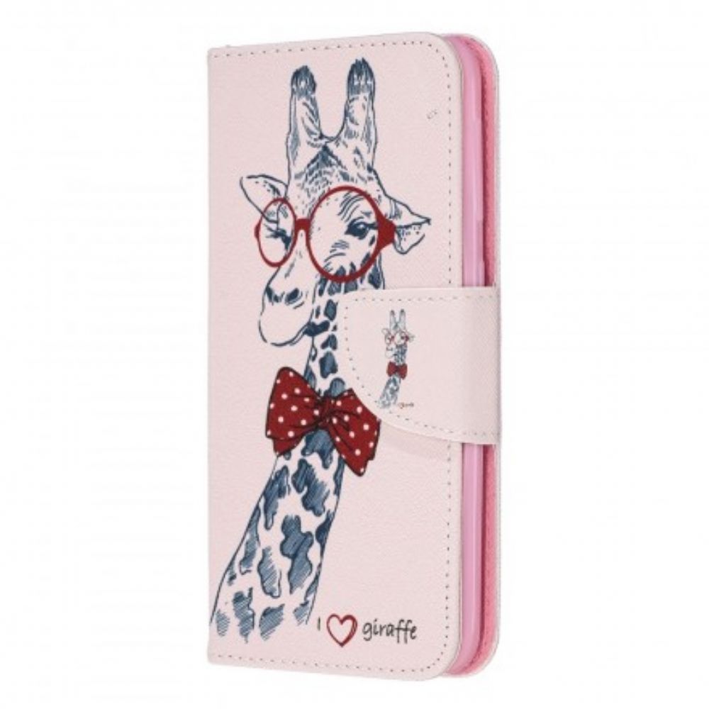 Flip Case Für Samsung Galaxy A20e Nerdige Giraffe