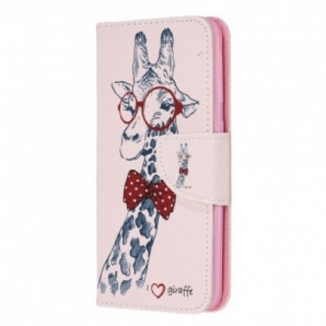 Flip Case Für Samsung Galaxy A20e Nerdige Giraffe