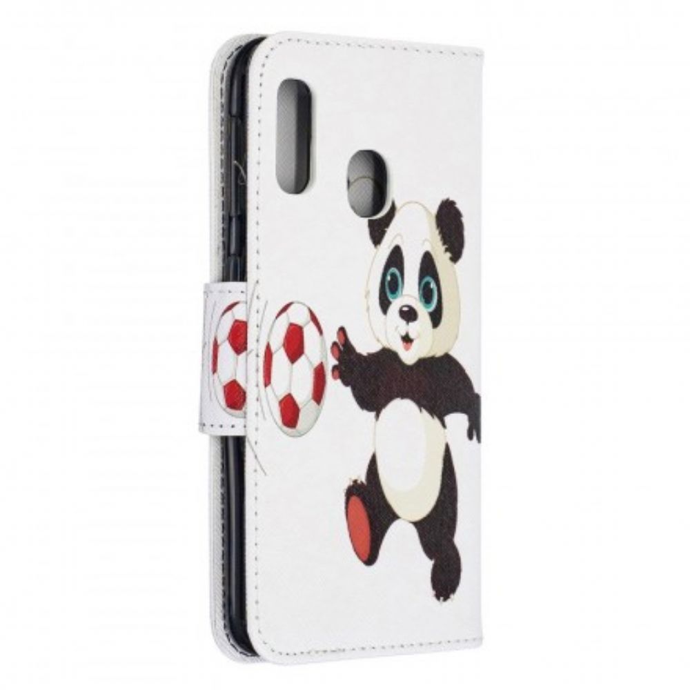 Flip Case Für Samsung Galaxy A20e Panda-fuß