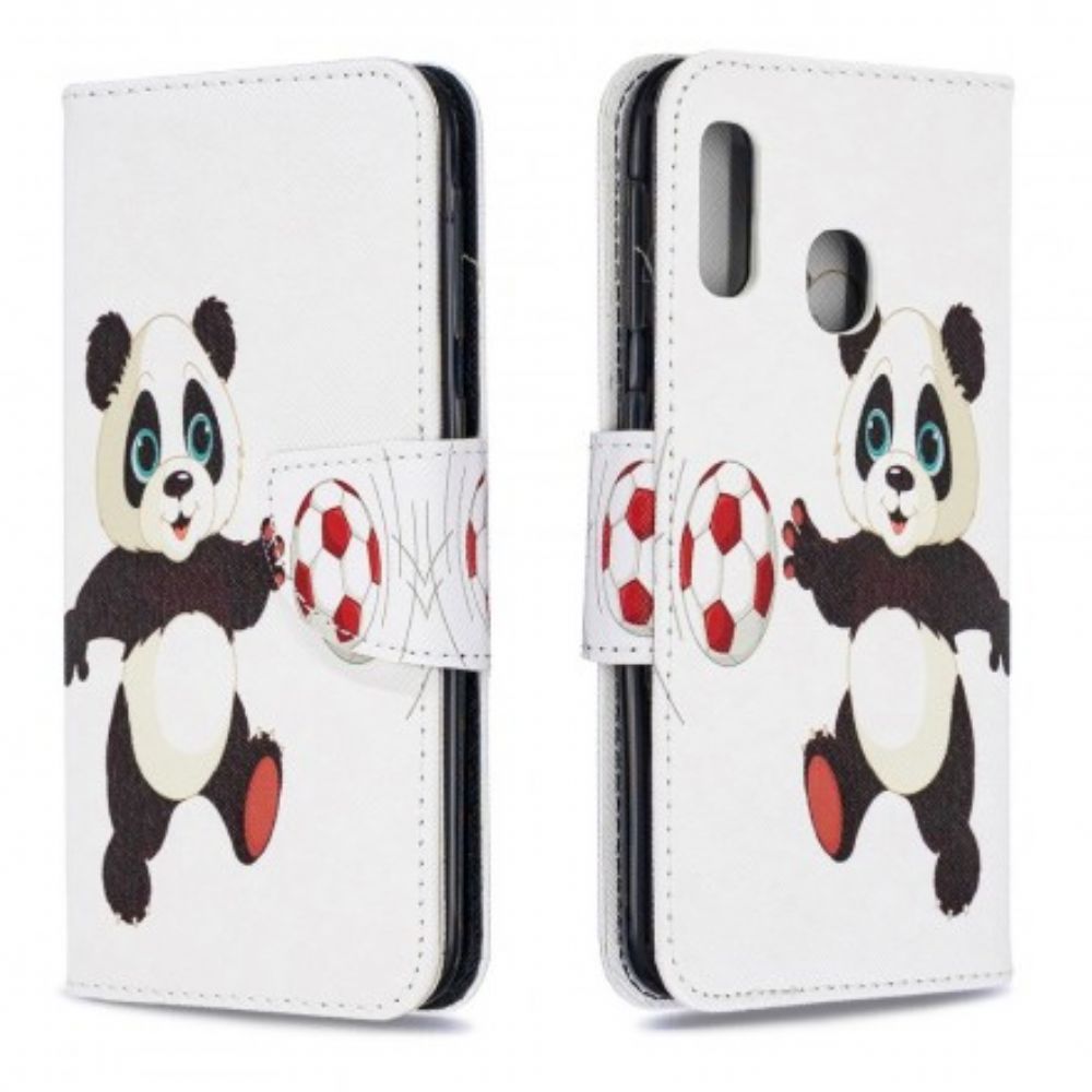 Flip Case Für Samsung Galaxy A20e Panda-fuß