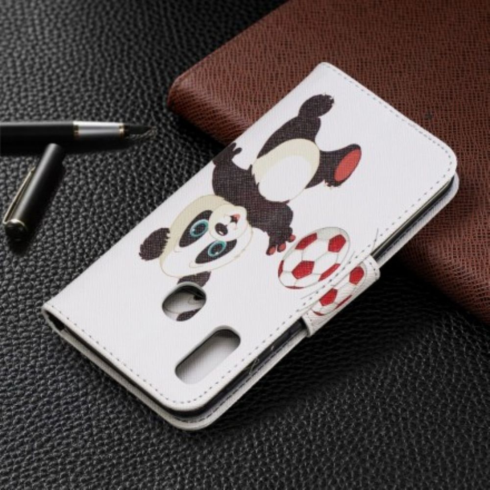 Flip Case Für Samsung Galaxy A20e Panda-fuß