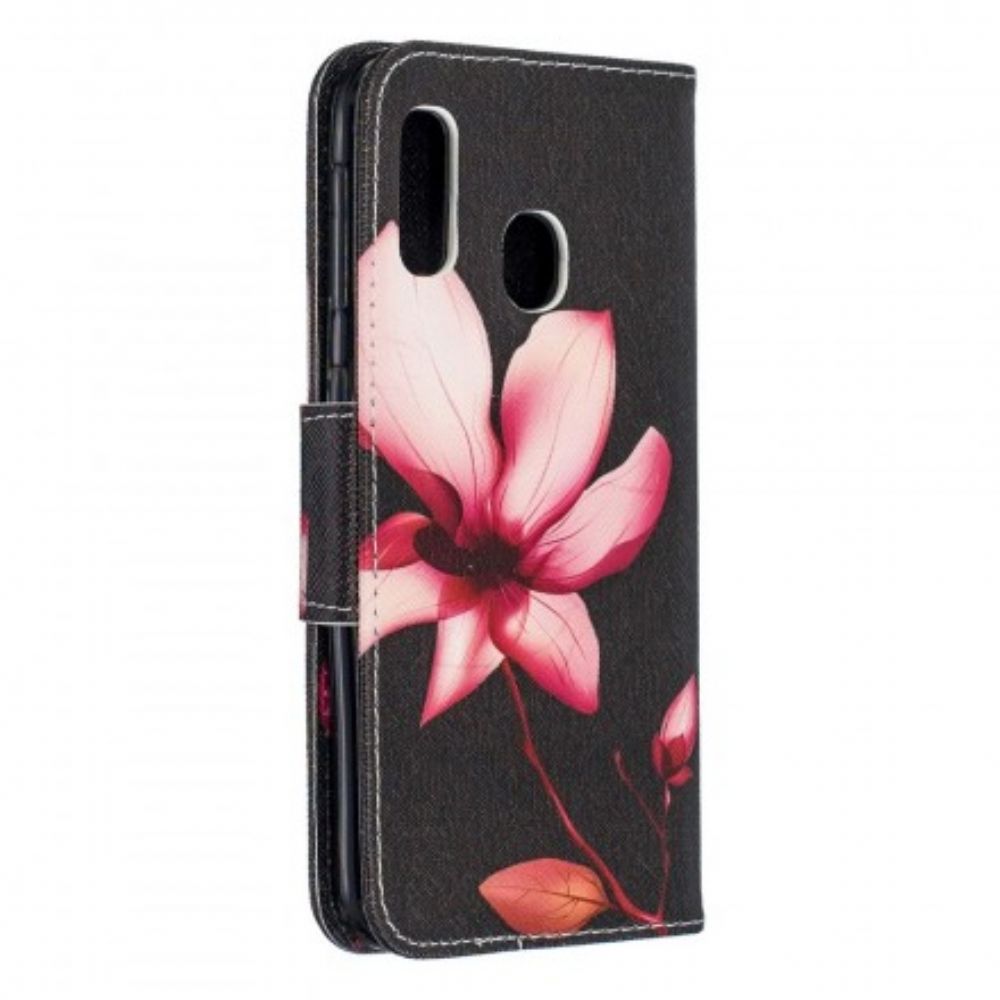 Flip Case Für Samsung Galaxy A20e Rosa Blume