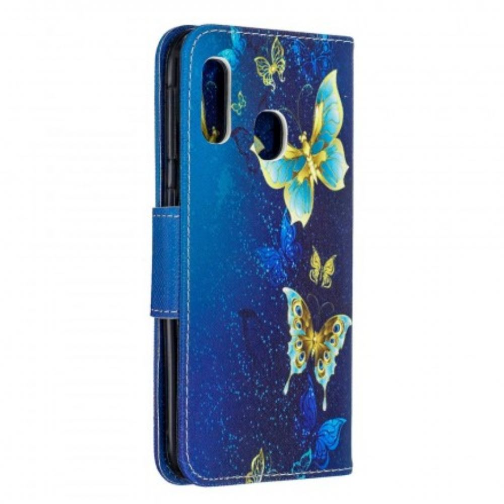 Flip Case Für Samsung Galaxy A20e Schmetterlinge Am Himmel