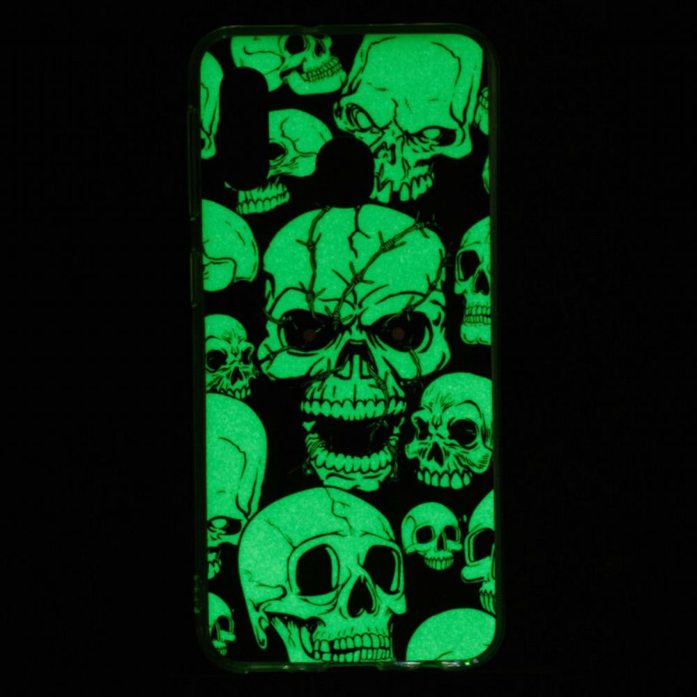 Handyhülle Für Samsung Galaxy A20e Vorsicht Vor Fluoreszierenden Schädeln