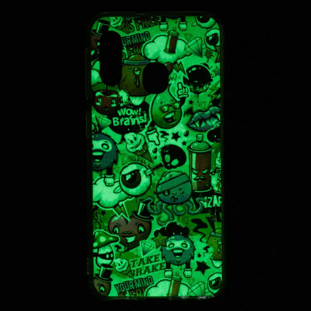 Hülle Für Samsung Galaxy A20e Fluoreszierender Wahnsinn