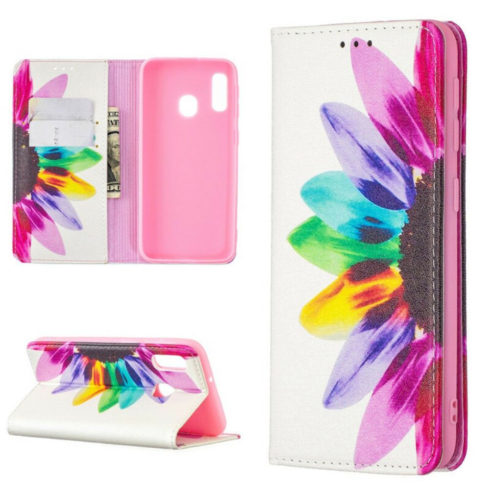 Schutzhülle Für Samsung Galaxy A20e Flip Case Aquarell Blume