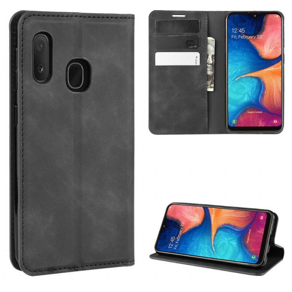 Schutzhülle Für Samsung Galaxy A20e Flip Case Schicker Ledereffekt