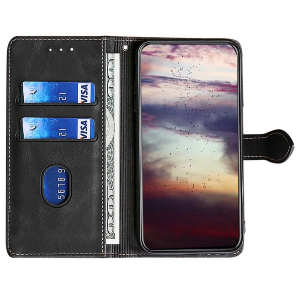 Flip Case Für ZTE Axon 30 5G Stylisches Zweifarbiges Kunstleder