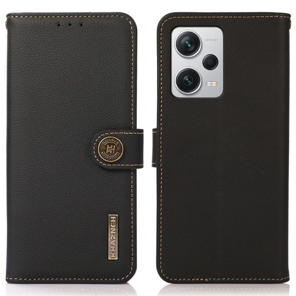 Flip Case Für Xiaomi Redmi Note 12 Pro Plus Khazneh Rfid-echtleder