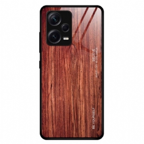 Handyhülle Für Xiaomi Redmi Note 12 Pro Plus Holzdesign Aus Gehärtetem Glas