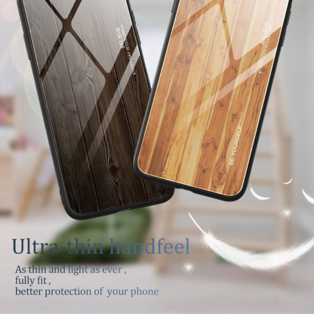 Handyhülle Für Xiaomi Redmi Note 12 Pro Plus Holzdesign Aus Gehärtetem Glas