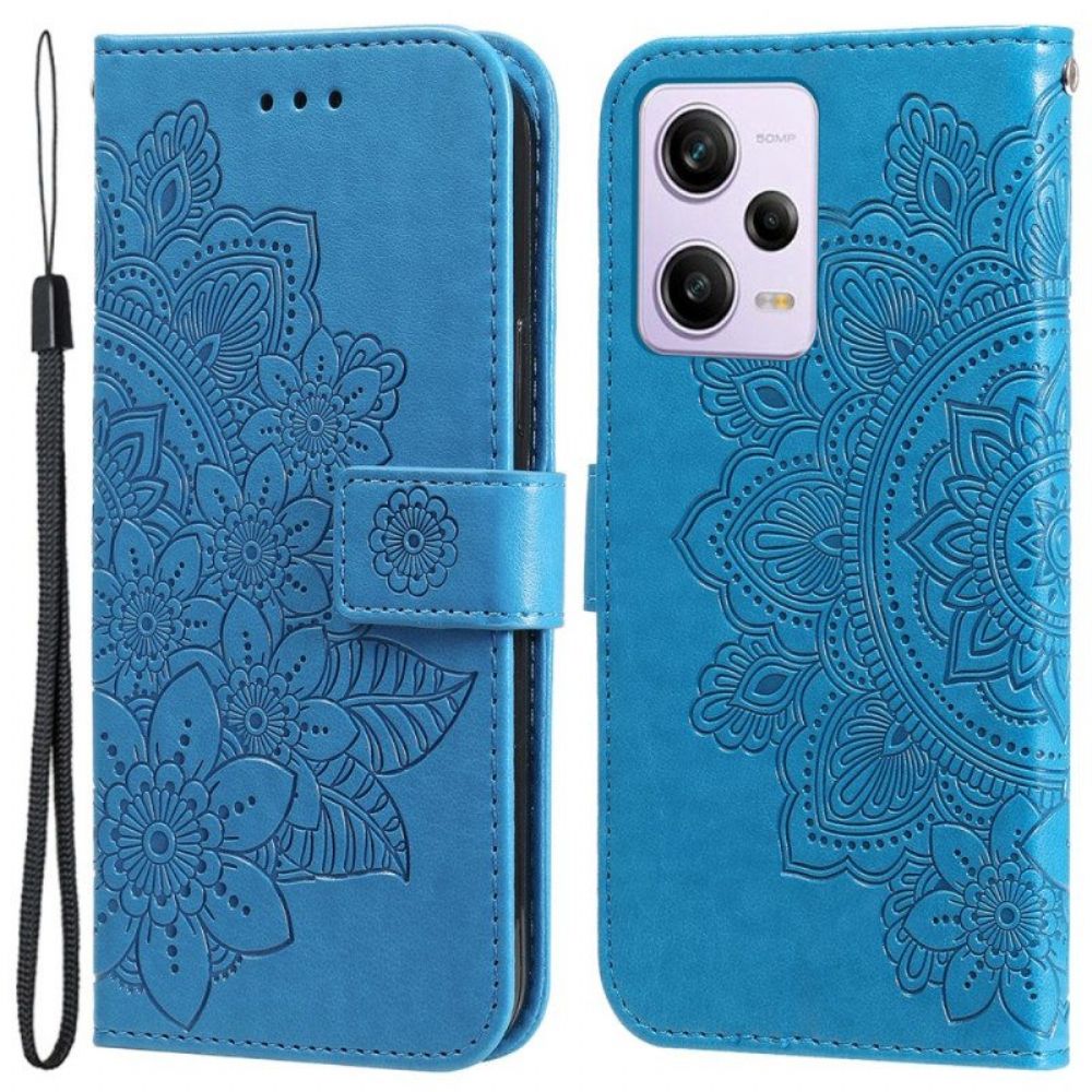 Lederhüllen Für Xiaomi Redmi Note 12 Pro Plus Mit Kordel Riemen-blumen-mandala