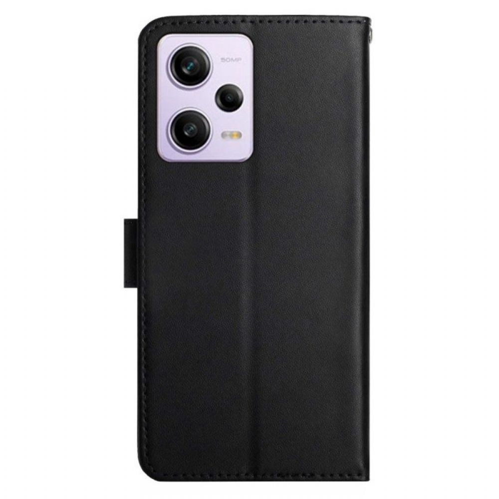 Flip Case Für Poco X5 Pro 5G Echtes Nappaleder