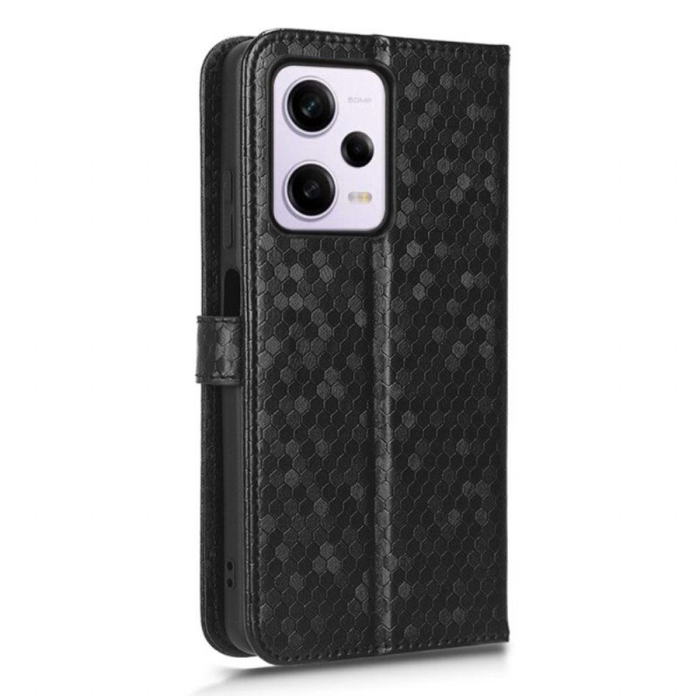 Flip Case Für Poco X5 Pro 5G Mit Kordel Riemchen Mit 3d-muster