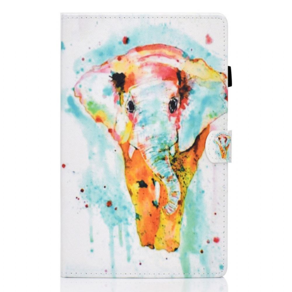 Flip Case Für Samsung Galaxy Tab A8 Aquarell Elefant