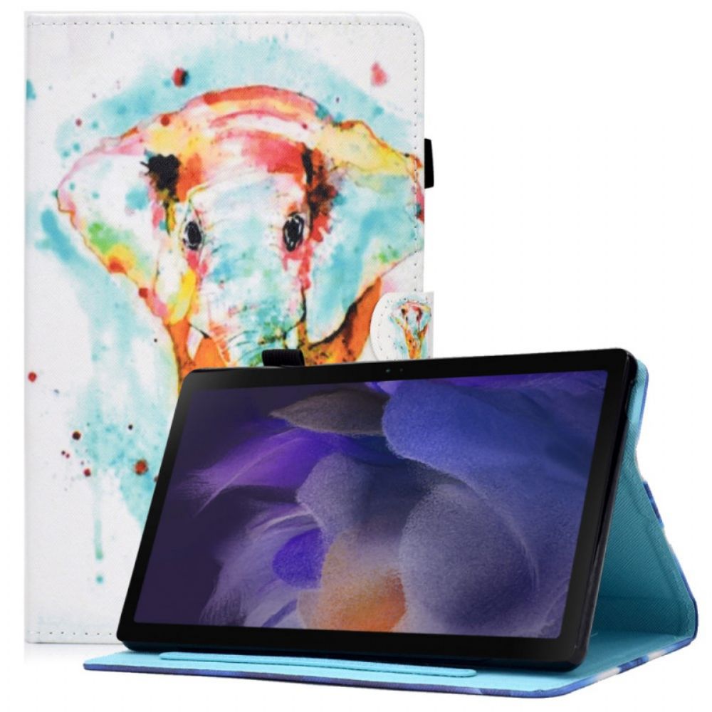 Flip Case Für Samsung Galaxy Tab A8 Aquarell Elefant