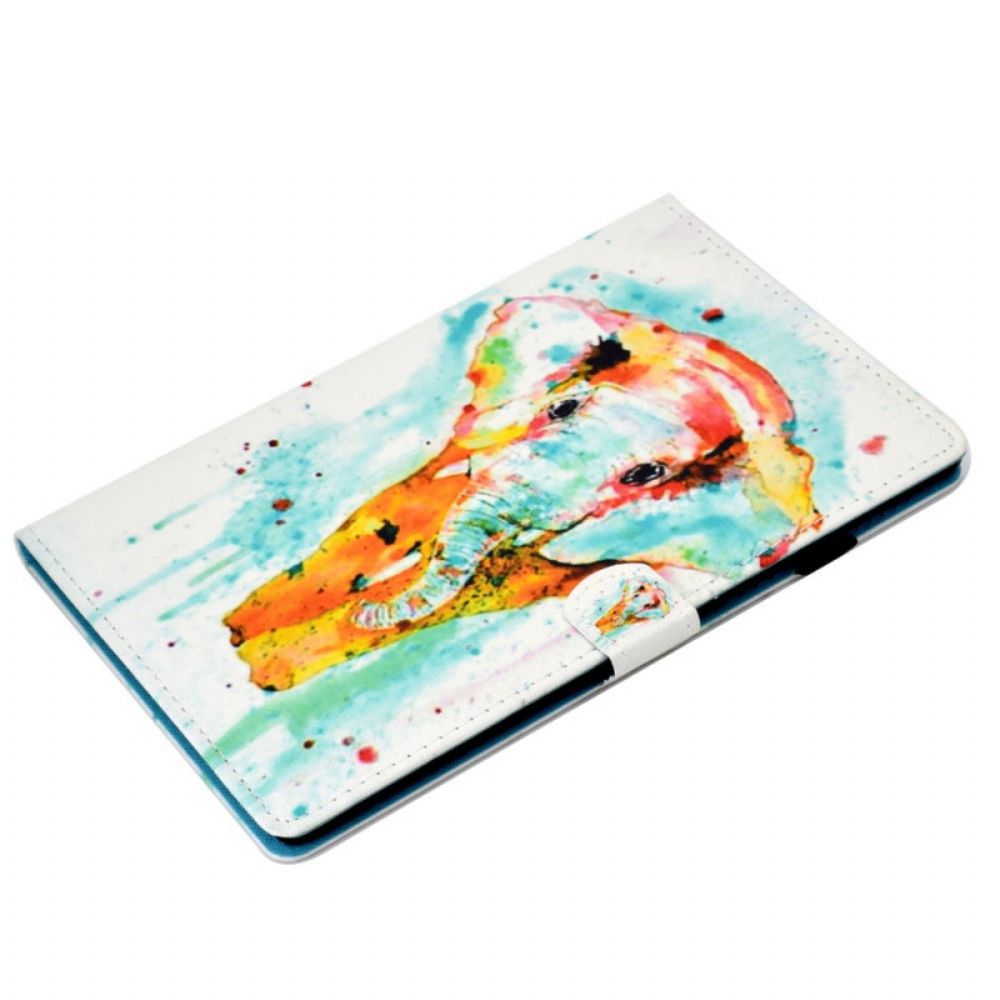 Flip Case Für Samsung Galaxy Tab A8 Aquarell Elefant