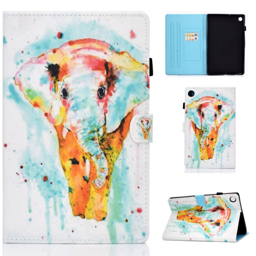 Flip Case Für Samsung Galaxy Tab A8 Aquarell Elefant